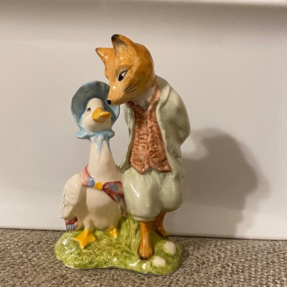 Royal Albert Other - 1980s Royal Albert Fox and Goose Figurine - Blue and Brown